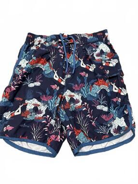 Sovereign Code Mens Swim Shorts S Navy Blue Floral Print